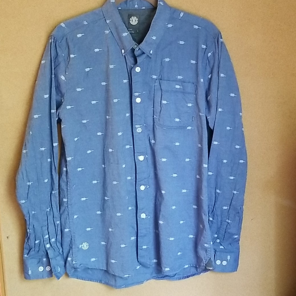 Element denim 1 pocket button down shirt arrows